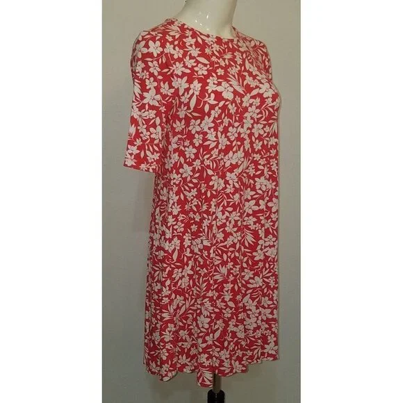 NWT Old Navy Floral Dress Size XS Short Salmon/Red + Ivory - Picture 5 of 8